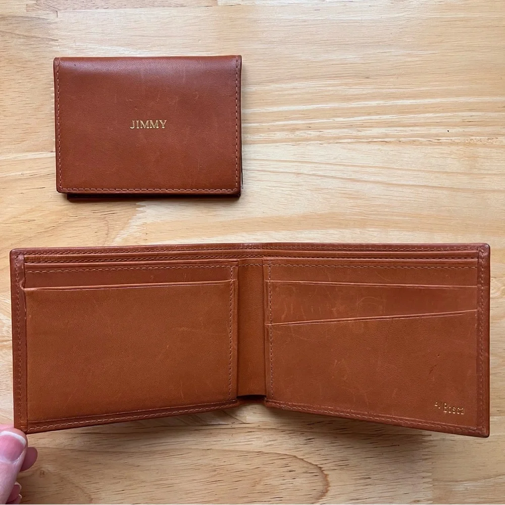 AMERICAN BELTING by BOSCA Italian Leather Bifold Wallet w/ Removable I.D. Insert
